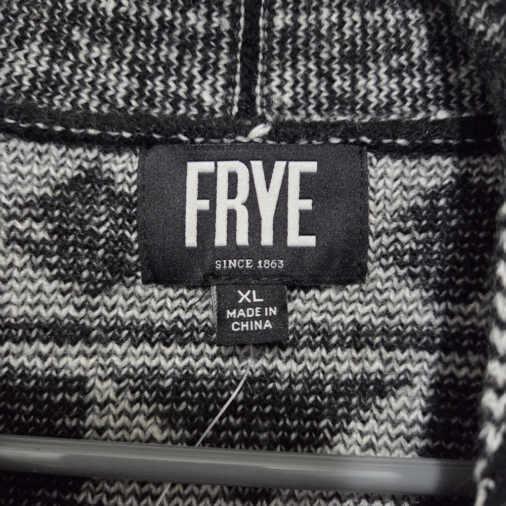 Frye Womens' Southwestern Patterned Jacquard Black & White Cardigan Size XL - Picture 7 of 11